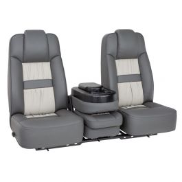 Qualitex Explorer 40-20-40 Truck Bench Seat, Fold-Forward & Recline Backs,  Flip-Up Center Console w/ Storage, Fabric, Vinyl, or Leather, 20+ Colors
