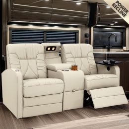Qualitex De Leon RV Loveseat /w Storage Console Power Recliner