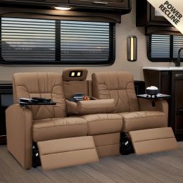 Qualitex De Leon RV Double Power Recliner Sofa