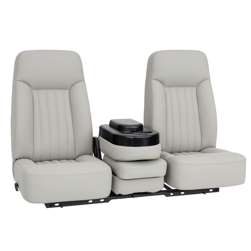 Qualitex Explorer 40-20-40 Truck Bench Seat, Fold-Forward & Recline Backs,  Flip-Up Center Console w/ Storage, Fabric, Vinyl, or Leather, 20+ Colors